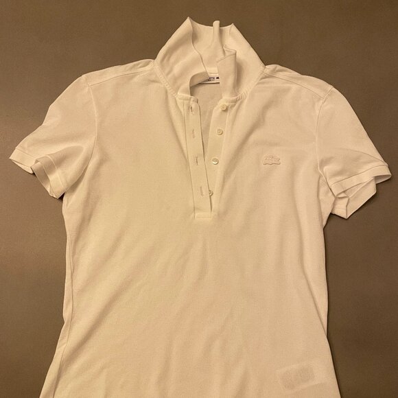 Lacoste White/White Polo Short Sleeve - Picture 3 of 6